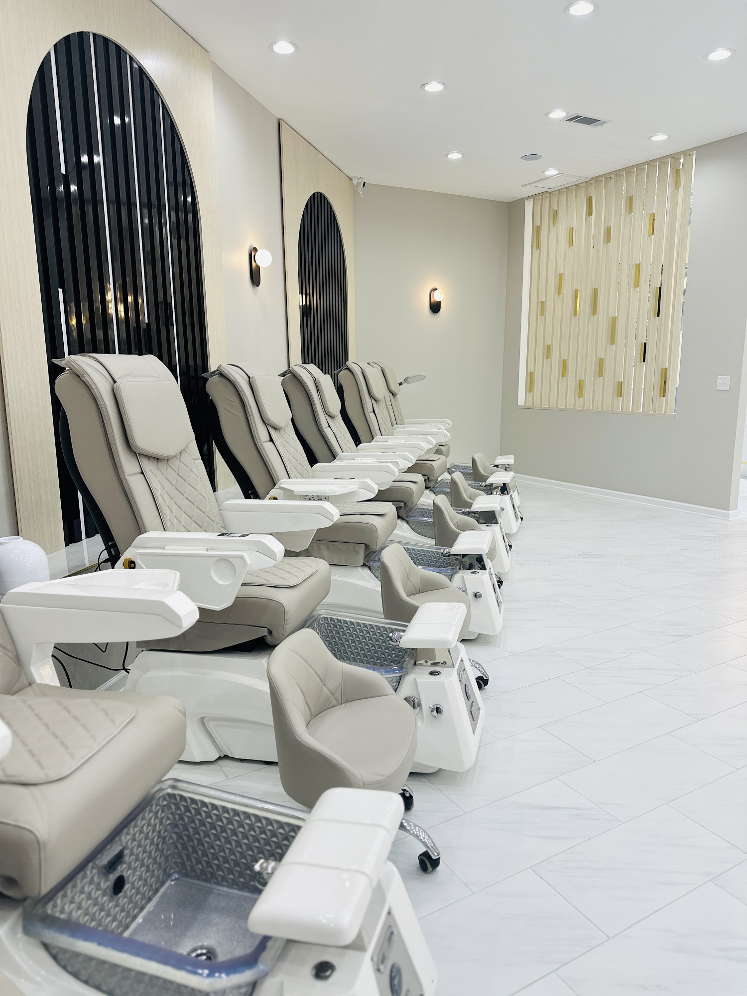 Premium pedicure chairs with luxury finishes